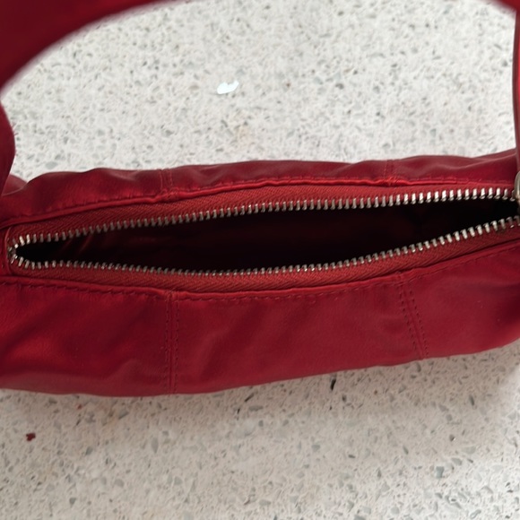 Tod’s Bamboo Red Satin Mini Evening Barrel Bag - Picture 12 of 16